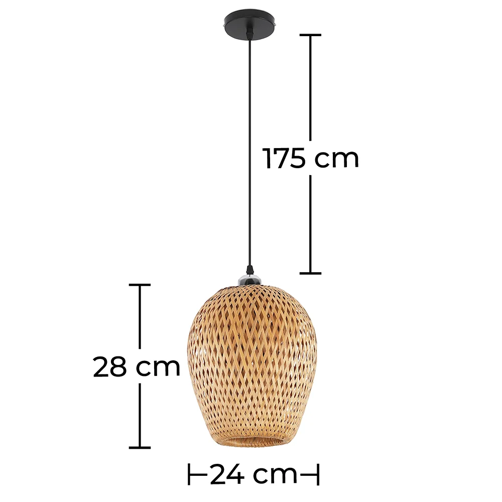 Lámpara de Techo de Bambú - Lámpara Colgante Diseño Boho Bali - Gina image 10