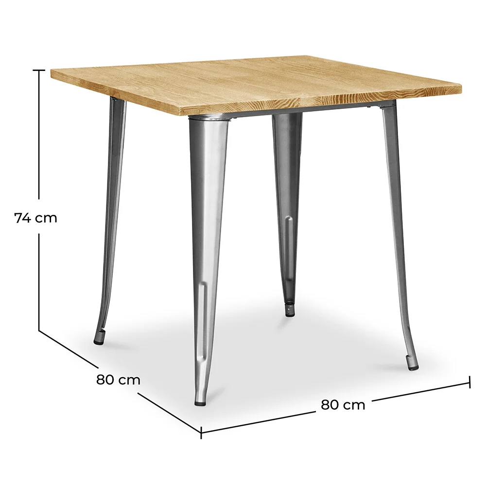 Mesa de Comedor Cuadrada - Diseño Industrial - Madera y Metal - Stylix image 10