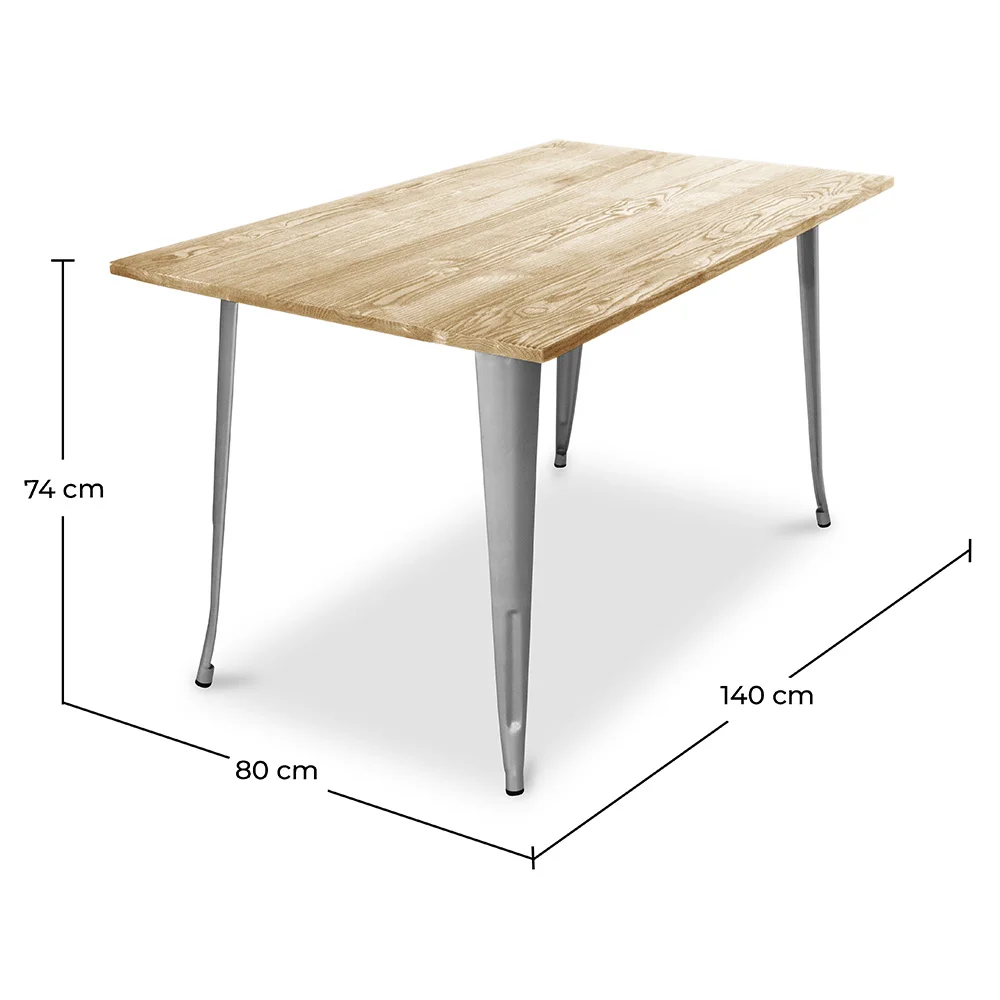 Mesa de Comedor Rectangular - Diseño Industrial - Madera - Troy image 10