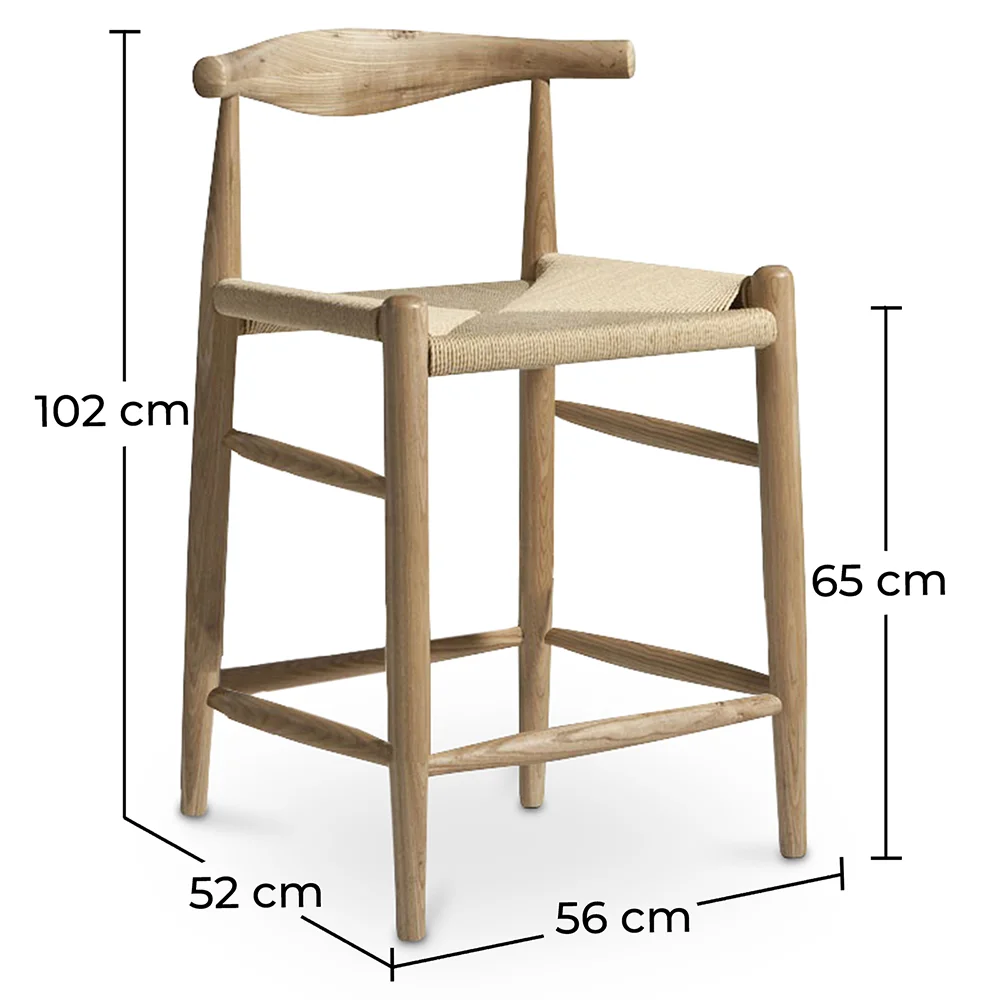 Taburete Diseño Boho Bali en Madera - 65cm - Elb image 10
