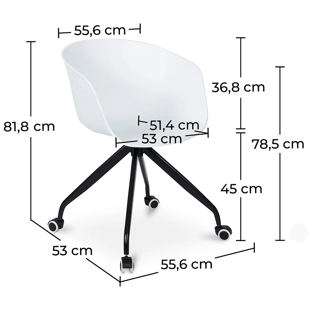 Silla de Oficina con Reposabrazos - Silla de Escritorio con Ruedas - Joan  image 10