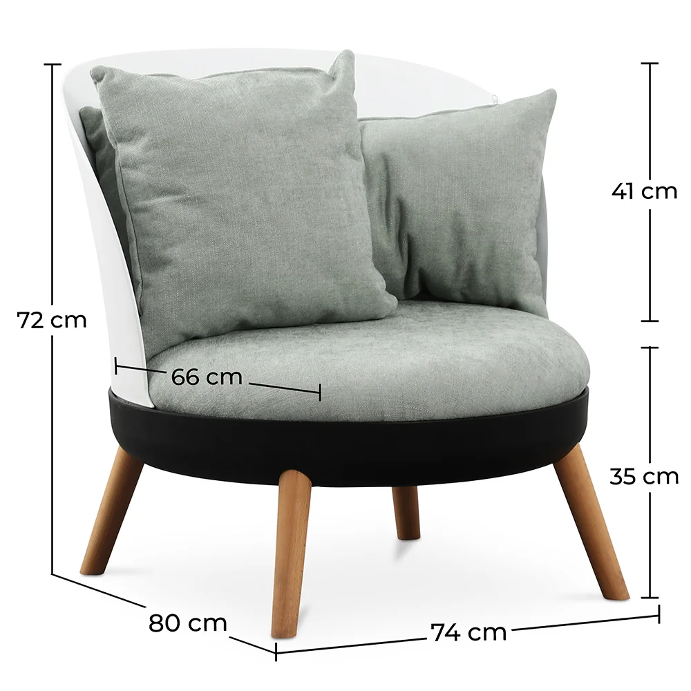Sillón Redondo - Tapizado en Lino - Diseño Escandinavo - Bella image 10