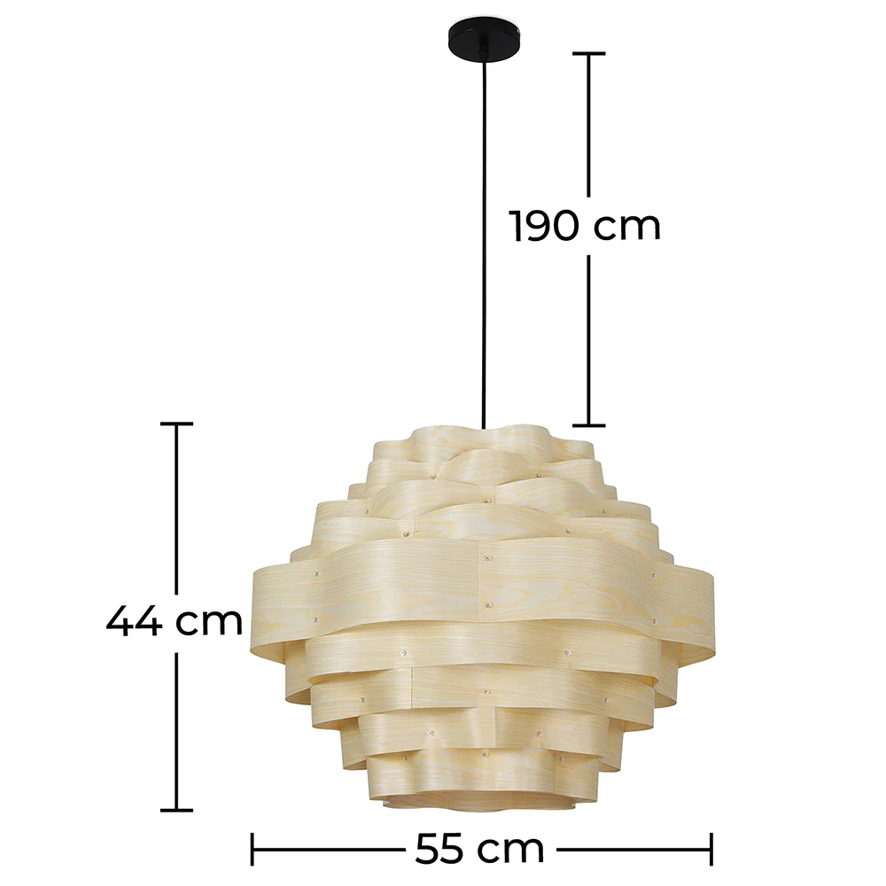 Lámpara de Techo de Madera - Lámpara Colgante Diseño Boho Bali - Aura image 10
