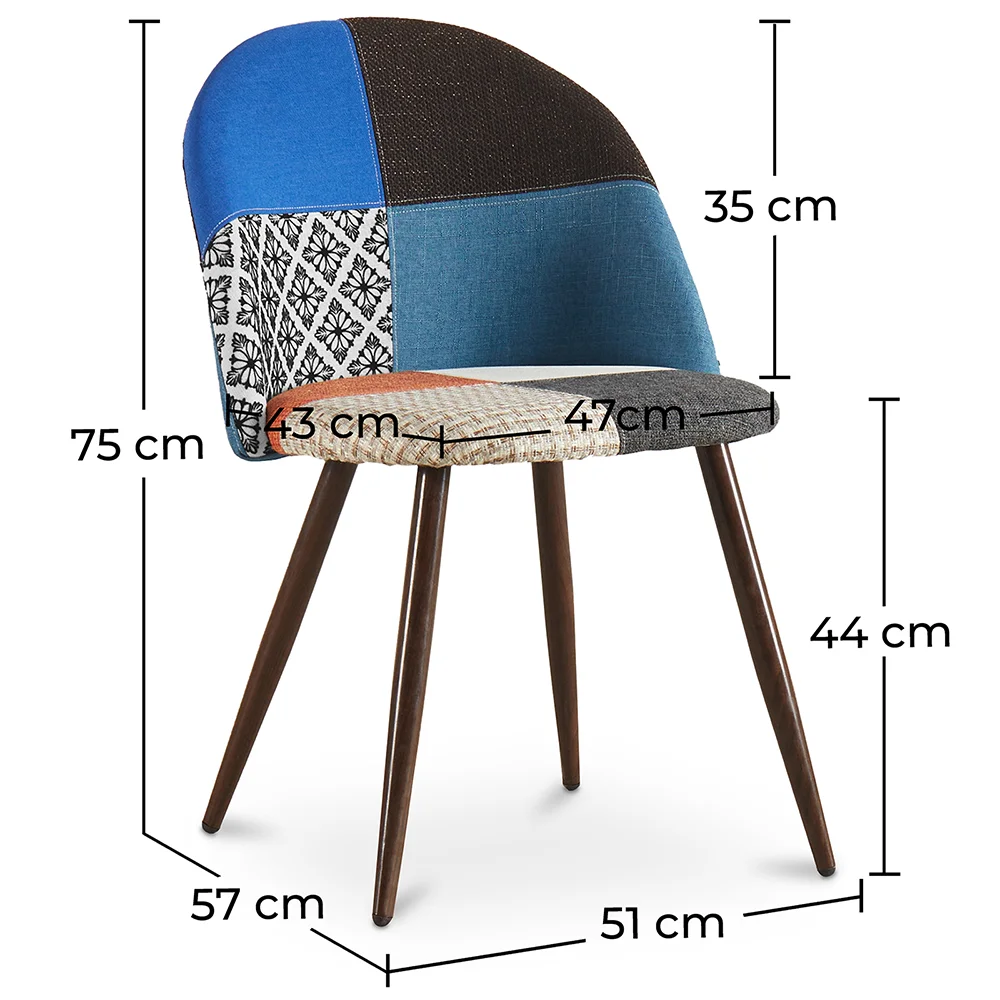 Silla de Comedor - Tapizada en Patchwork - Estilo Escandinavo - Pixi image 10