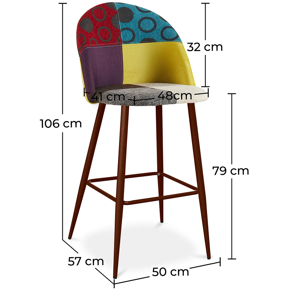 Taburete Tapizado en Patchwork - Estilo Escandinavo - Ray image 10