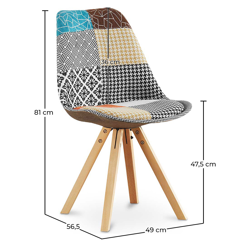 Silla de Comedor - Tapizada en Patchwork - Patty image 10