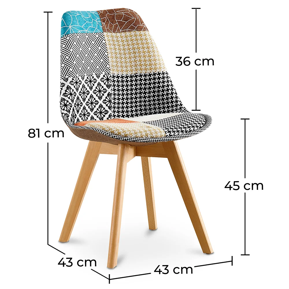 Silla de Comedor - Tapizada en Patchwork - Nueva Edición - Patty image 10