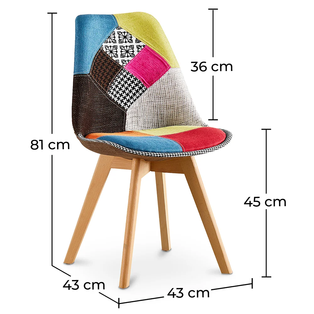 Silla de Comedor Tapizada en Patchwork  - Simona image 10