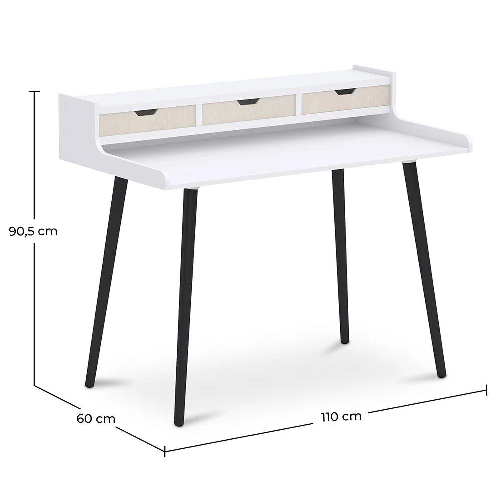 Escritorio de Madera con cajones - Diseño Escandinavo - Thora image 10