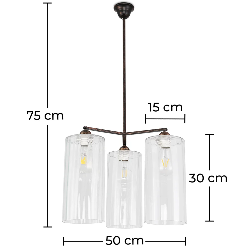Lámpara de Techo de Cristal - Lámpara Colgante - 3 Brazos - Reg image 10
