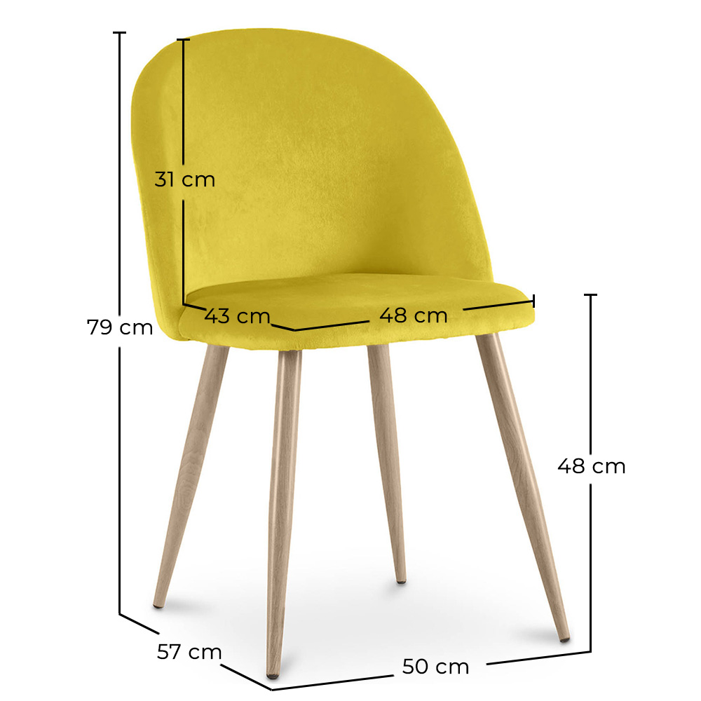 Silla de Comedor - Tapizada en Terciopelo - Estilo Escandinavo - Evelyne image 10