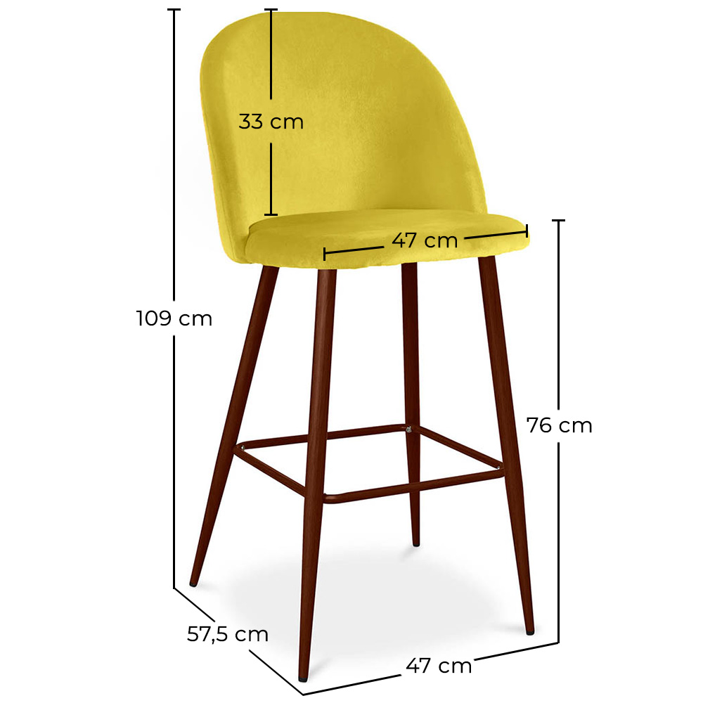 Taburete Tapizado en Terciopelo - Diseño Escandinavo - Evelyne image 10