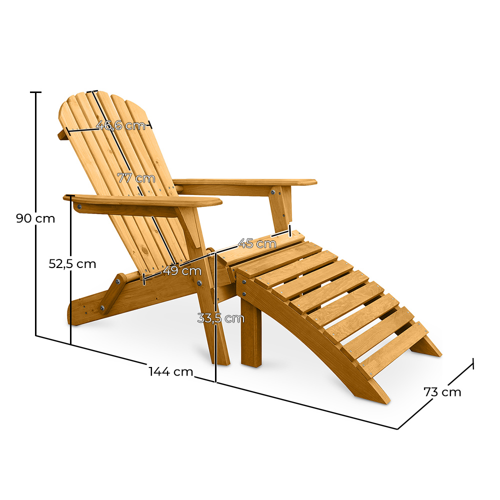 Tumbona con Reposapies - Silla de Jardin de Madera  - Alana image 10