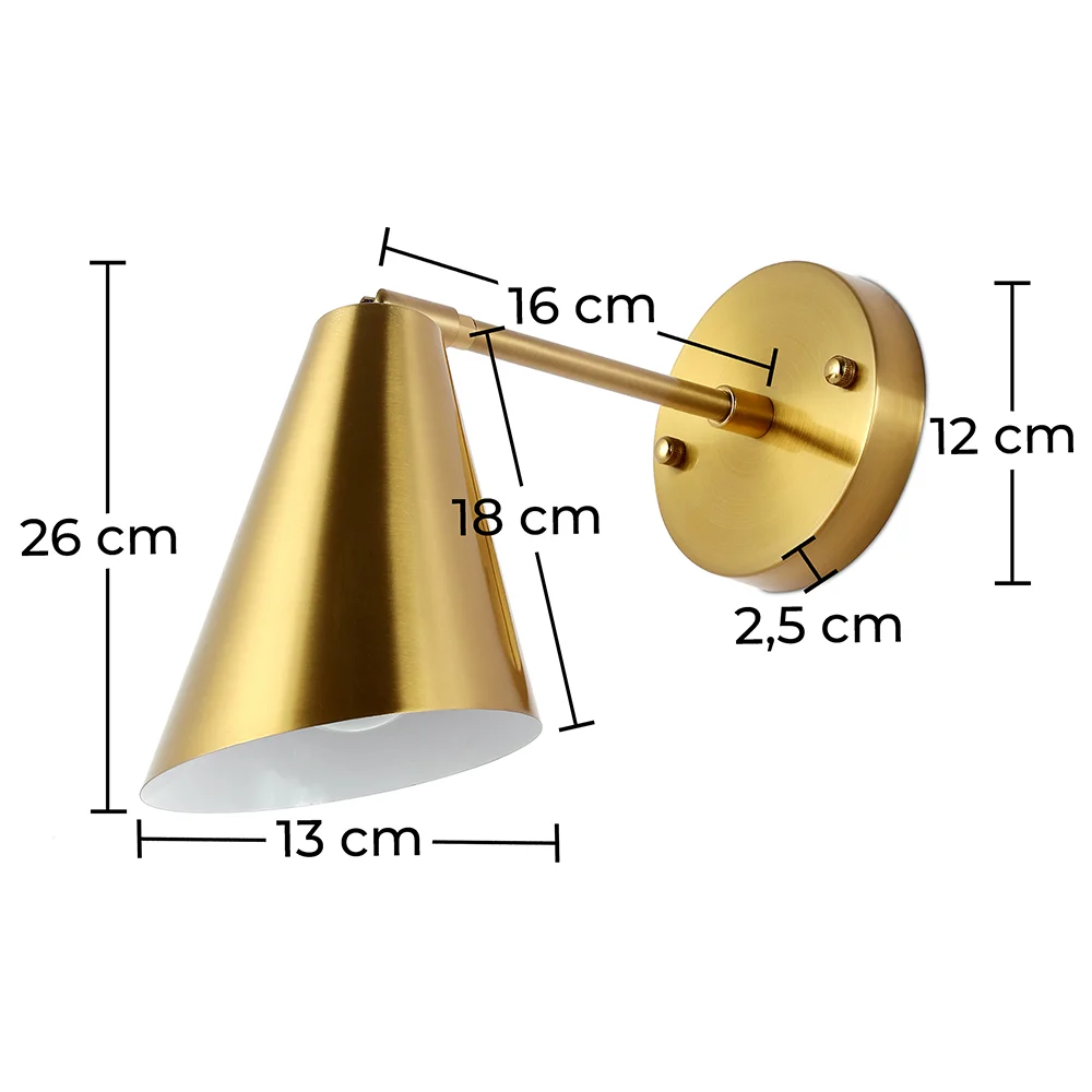 Lámpara Aplique de Pared - Cono Metal - Dorado - Livel  image 10