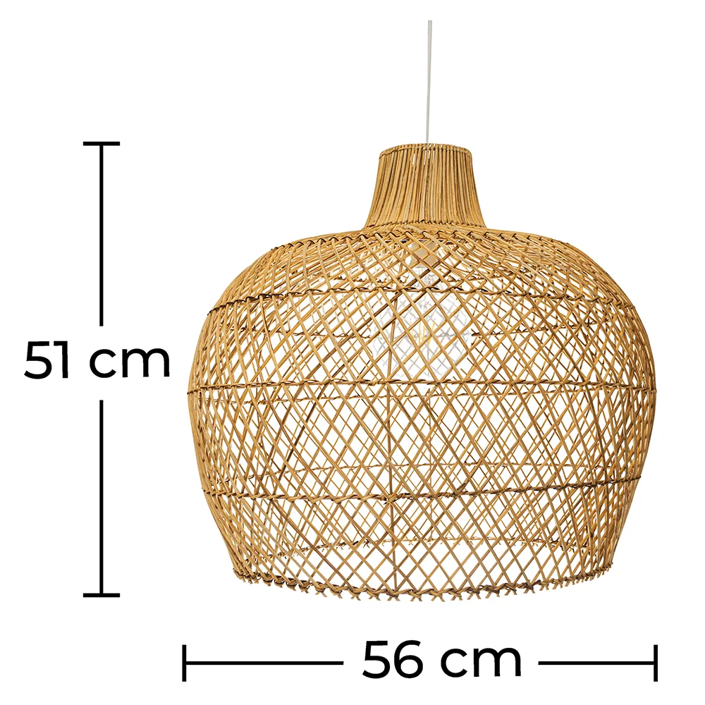 Lámpara de Techo de Ratán  - Lámpara Colgante Diseño Boho Bali - Mai image 10