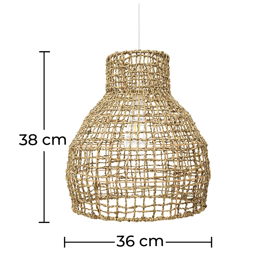 Lámpara de Techo de Ratán- Lámpara Colgante Diseño Boho Bali - Lan image 10