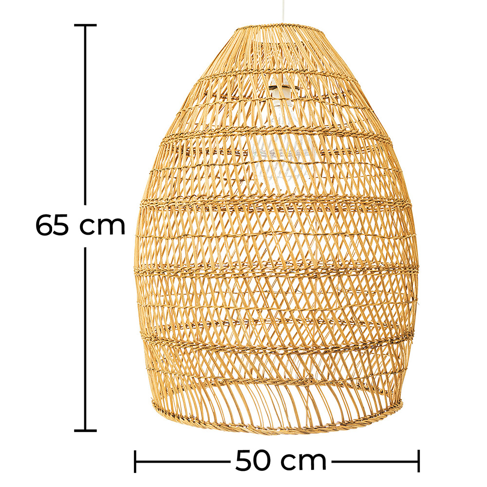 Lámpara de Techo de Ratán - Lámpara Colgante Diseño Boho Bali - 50cm - Puong image 10