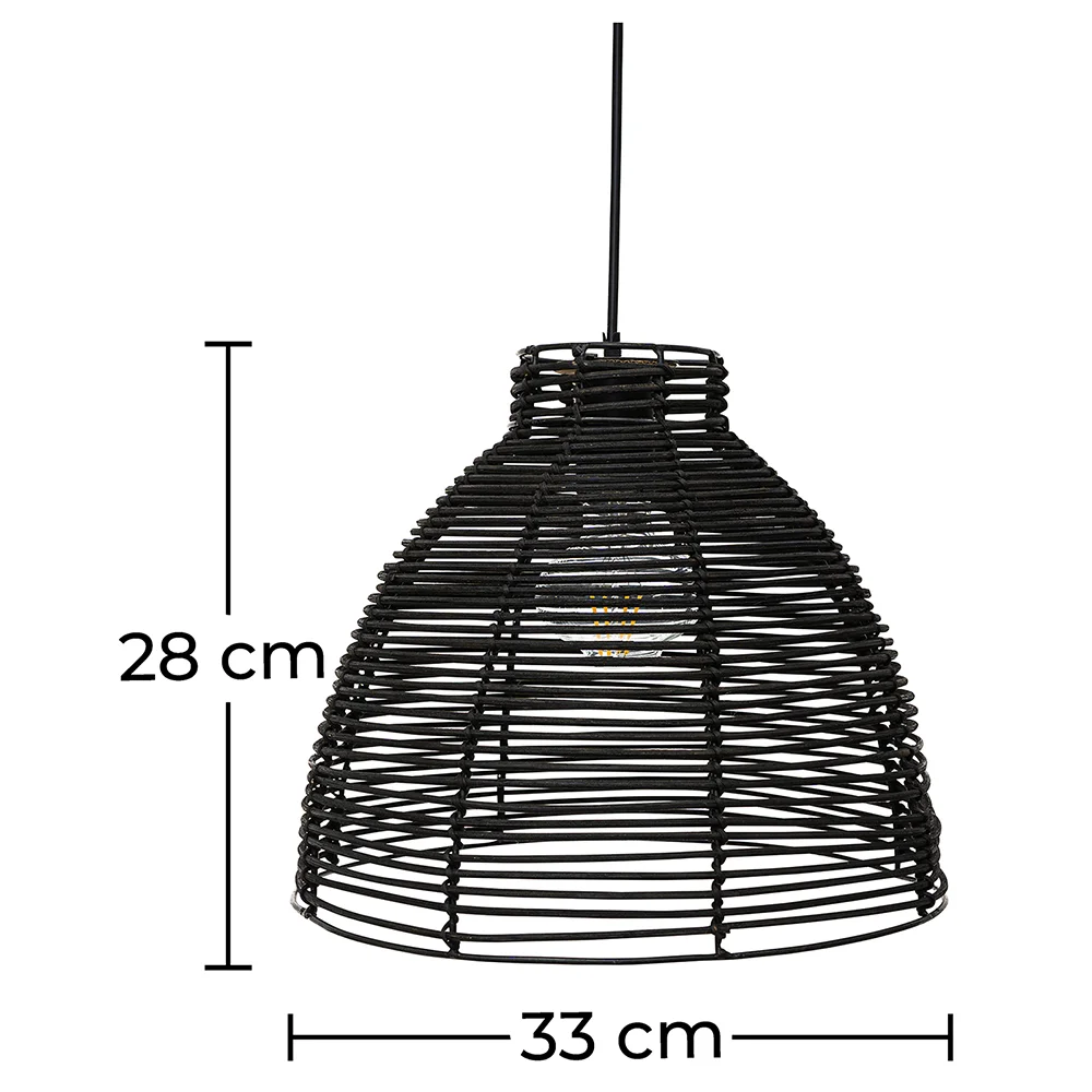 Lámpara de Techo de Ratán Negro - Lámpara Colgante Diseño Boho Bali - Gian image 10