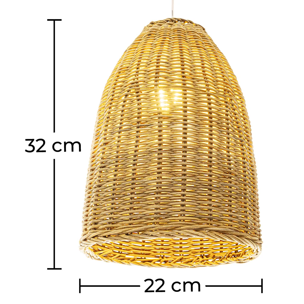 Lámpara de Techo de Ratán - Lámpara Colgante Diseño Boho Bali - Lie image 10