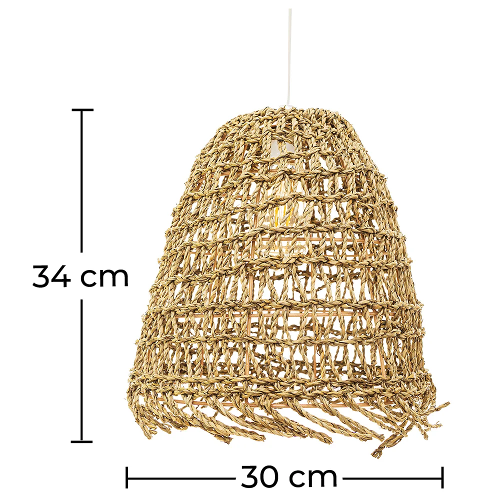 Lámpara de Techo de Ratán - Lámpara Colgante Diseño Boho Bali - Linei image 10