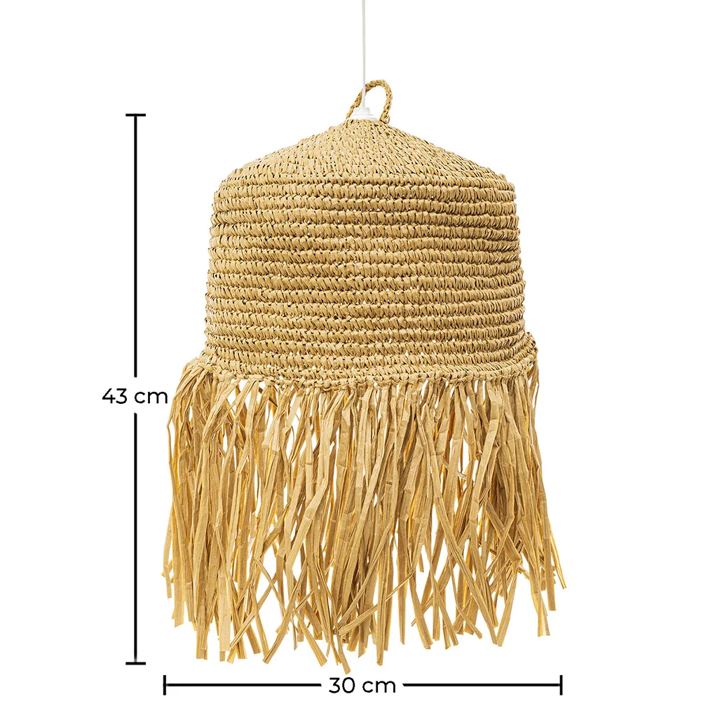 Lámpara de Techo de Rafia - Lámpara Colgante Diseño Boho Bali - Lanui image 10