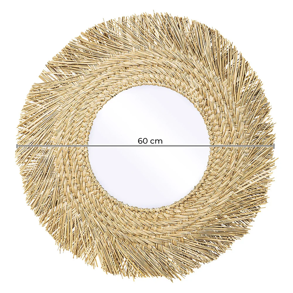 Espejo de Pared - Diseño Redondo Boho Bali (60 cm) - Rewu image 10