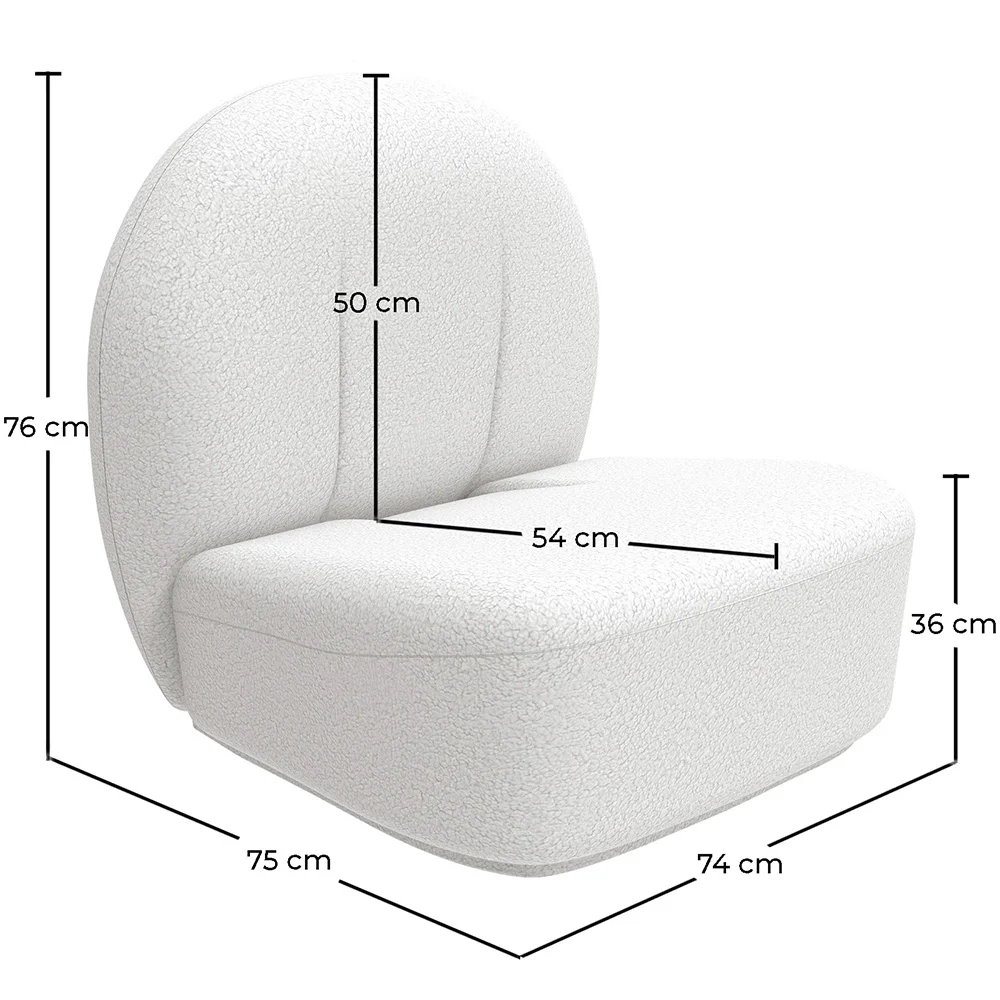 Sillón de Diseño - Tapizado en Tela Bouclé- Loraine image 10