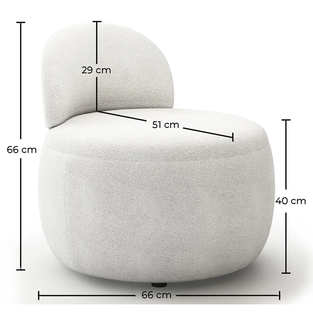 Sillón de Diseño - Tapizado en Tela Bouclé - Melanie image 10