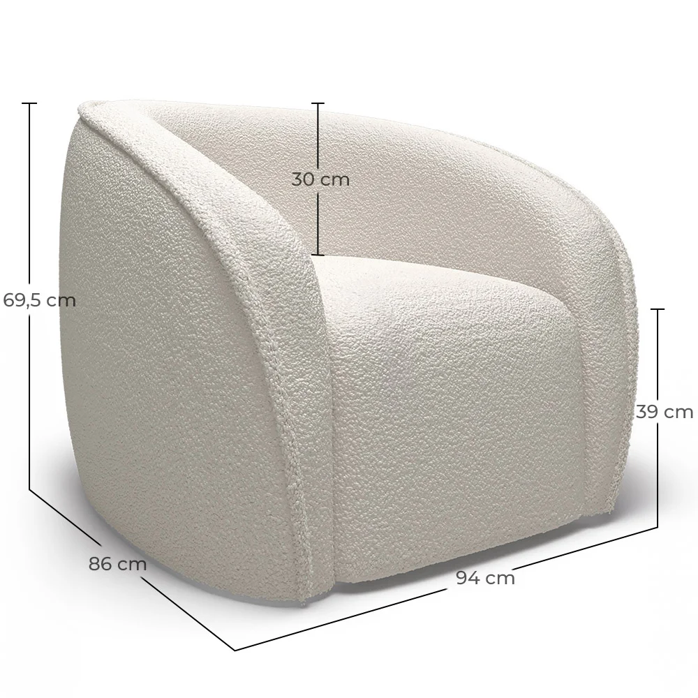 Sillón con Reposabrazos - Tapizado en Tela Bouclé - Seral image 10