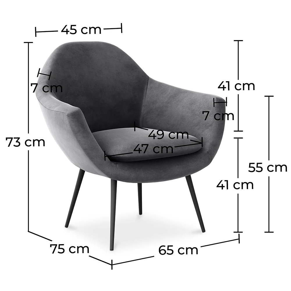 Sillón con Reposabrazos - Tapizado en Terciopelo - Eila image 10