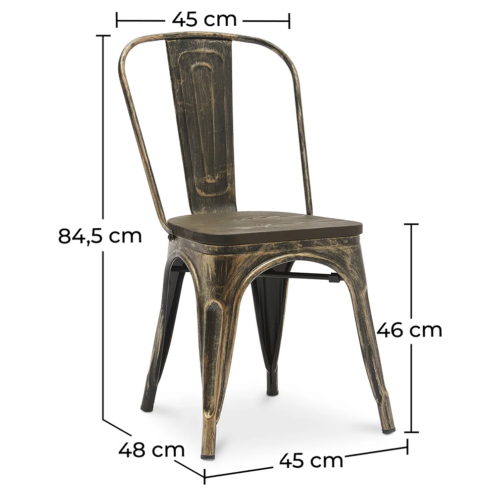 Silla de Comedor - Diseño Industrial - Acero y Madera - Nueva Edición - Stylix  image 10