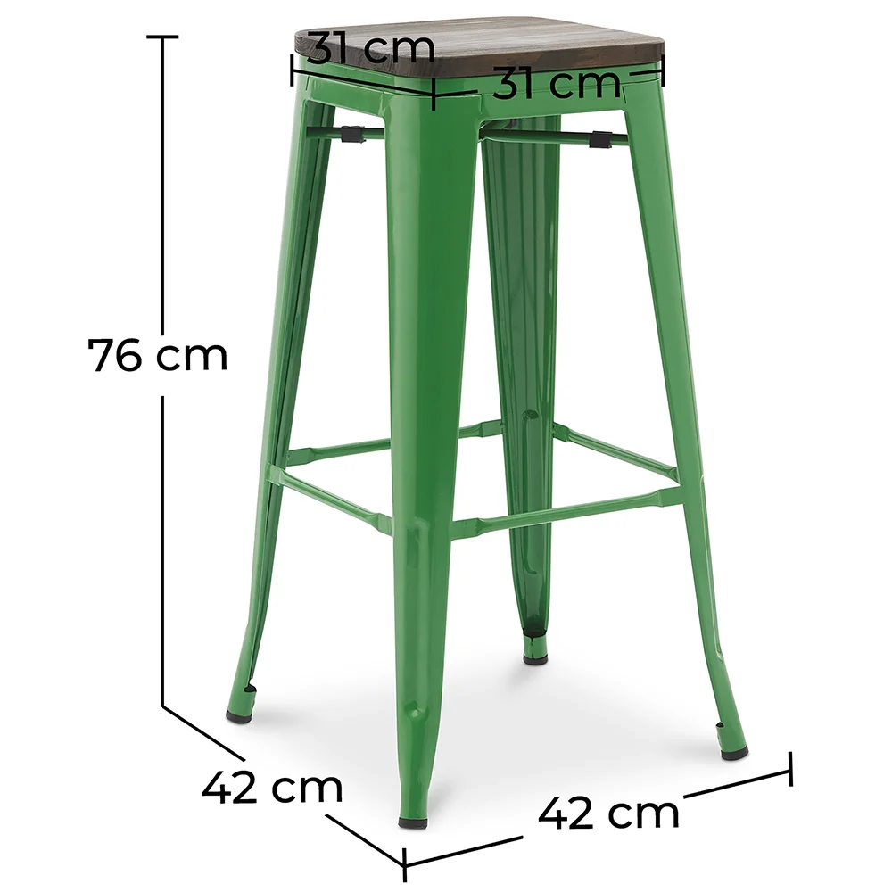 Taburete de Bar - Diseño Industrial - Madera y Acero - 76 cm - New Edition- Stylix image 10