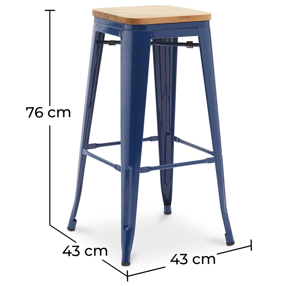 Taburete de Bar - Diseño Industrial - Madera y Acero - 76cm - New Edition - Stylix  image 10