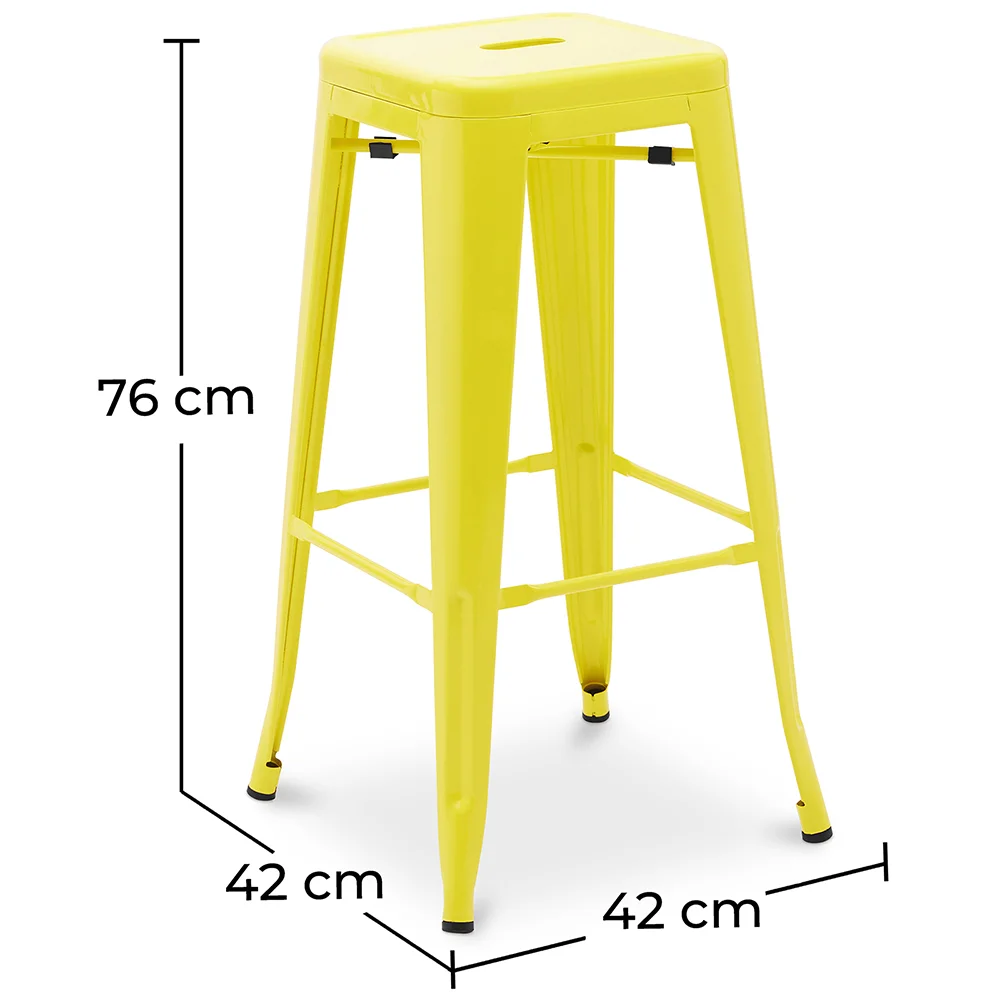Taburete de Bar – Estilo Industrial – Acero – 76 cm – Stylix image 10