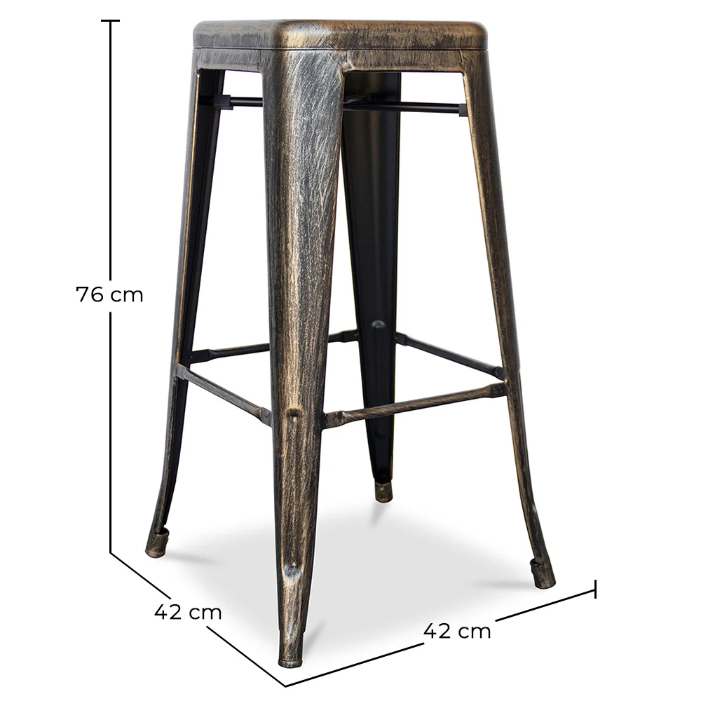 Taburete de Bar – Estilo Industrial – Acero – 76 cm – Stylix image 10
