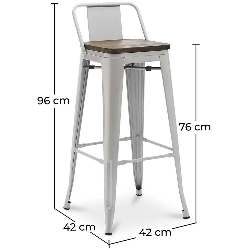 Taburete de Bar - Diseño Industrial - Madera y Acero - 76cm - Stylix  image 10