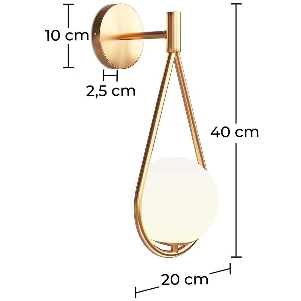 Lámpara Aplique de Pared Dorado - Globo - Tear  image 10