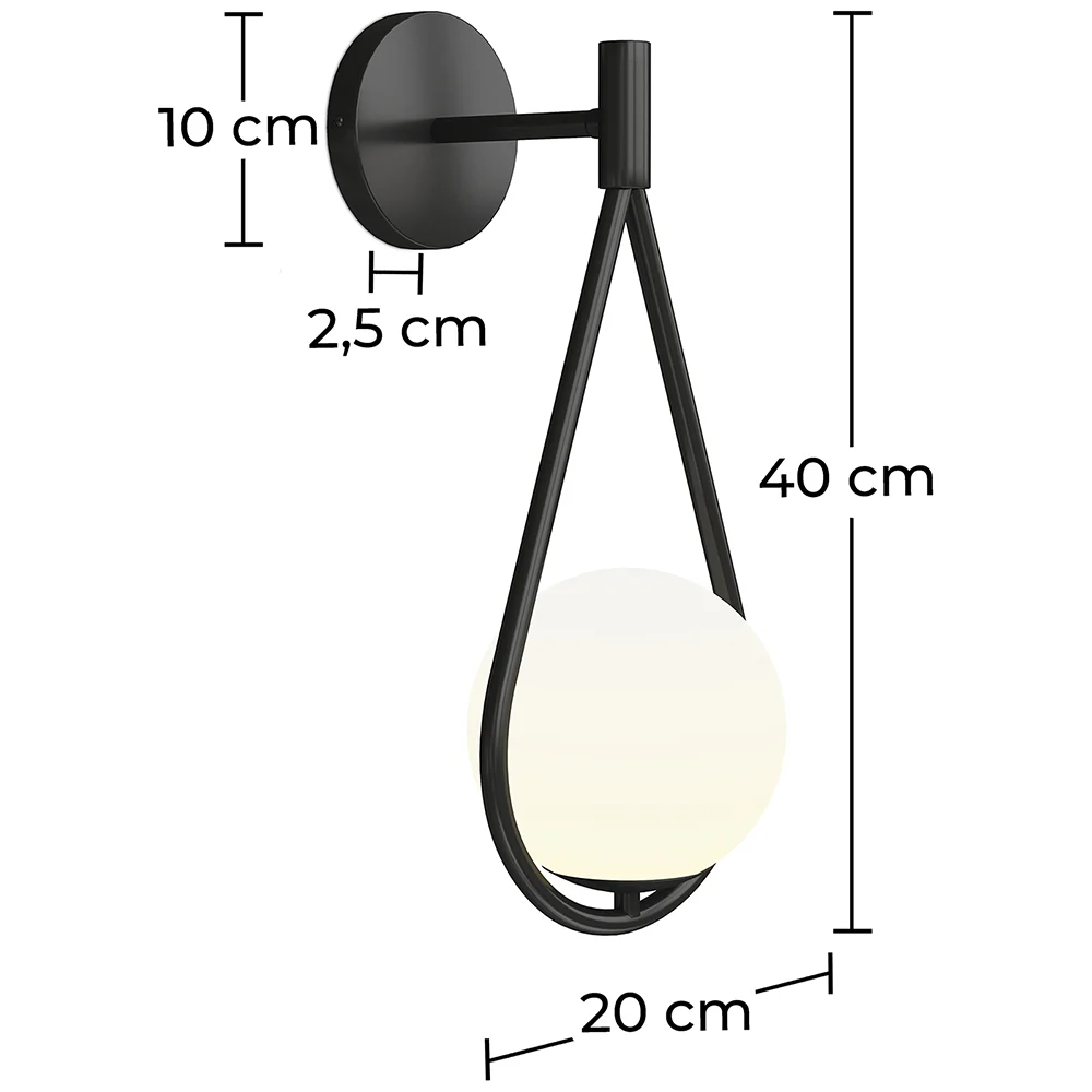 Lámpara Aplique de Pared Negro - Globo - Tear  image 10