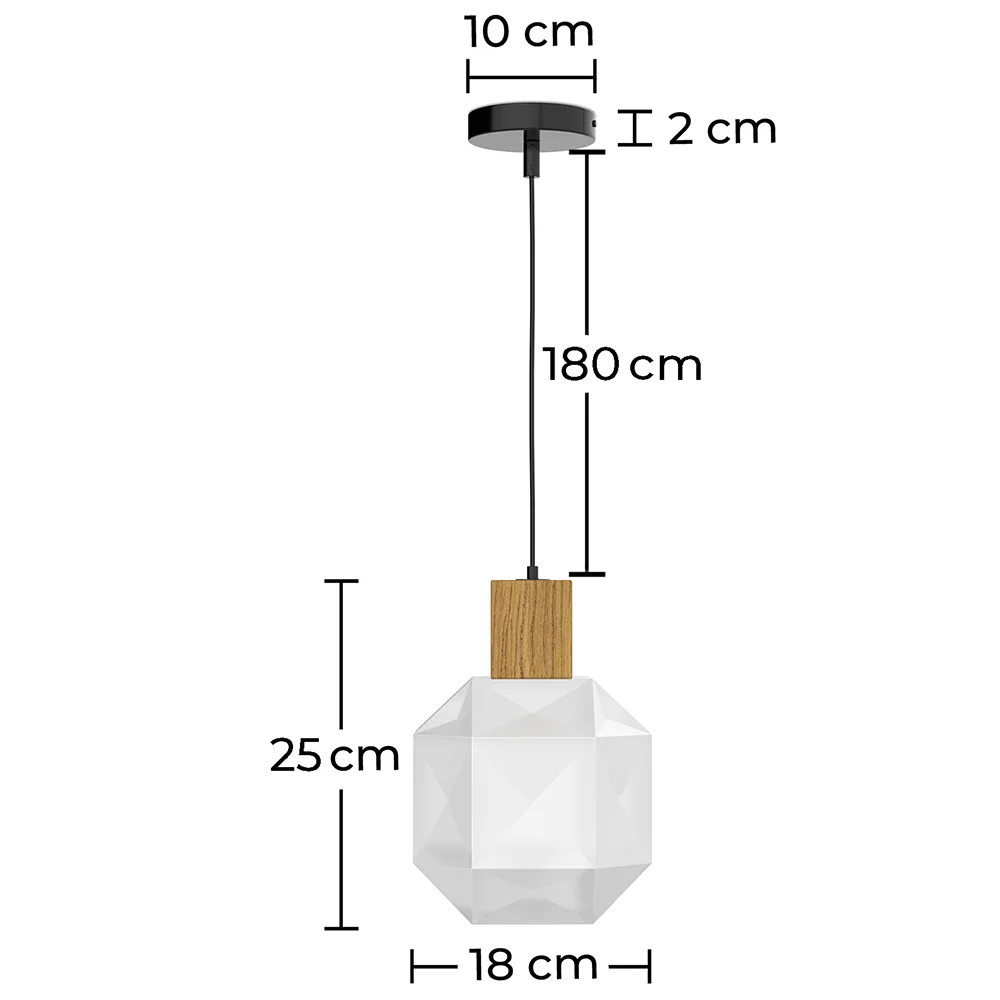 Lámpara de Techo de Madera y Cristal - Lámpara Colgante de Diseño - Bumba image 10