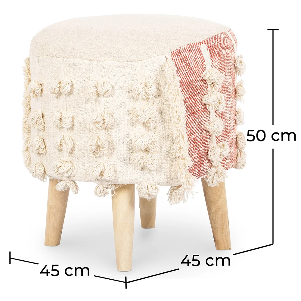 Taburete Puff Redondo - Estilo Boho Bali - Batty  image 10