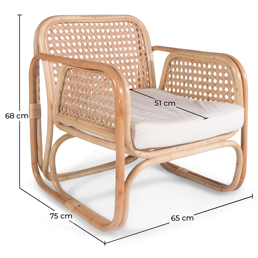 Silla de Salón de Ratán - Silla de Diseño Boho Bali - Qawa image 10