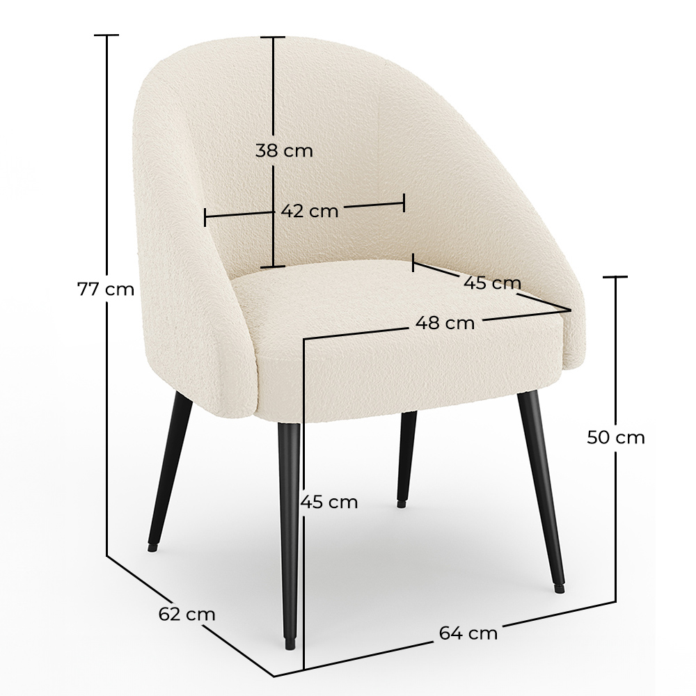 Sillón de Diseño - Tapizado en Tela Bouclé - Wasda image 10