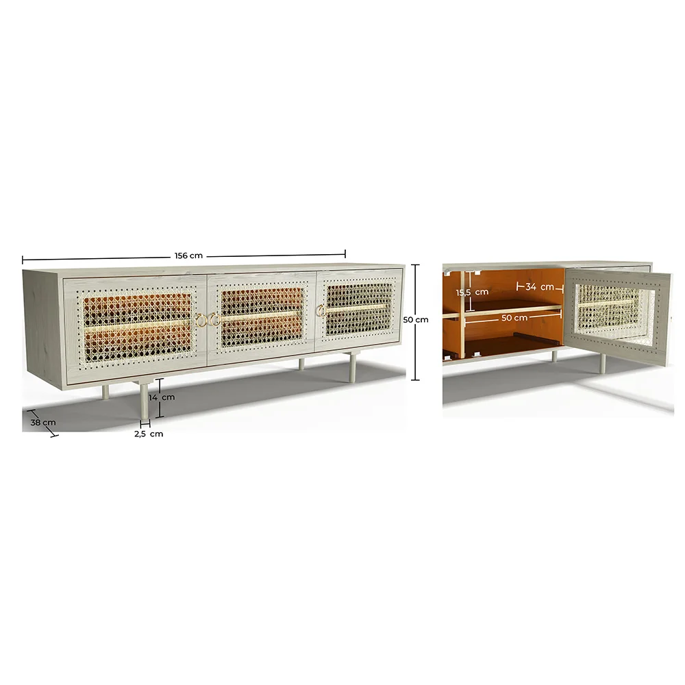 Aparador de Madera - Mueble Tv Diseño Vintage - Opa image 10