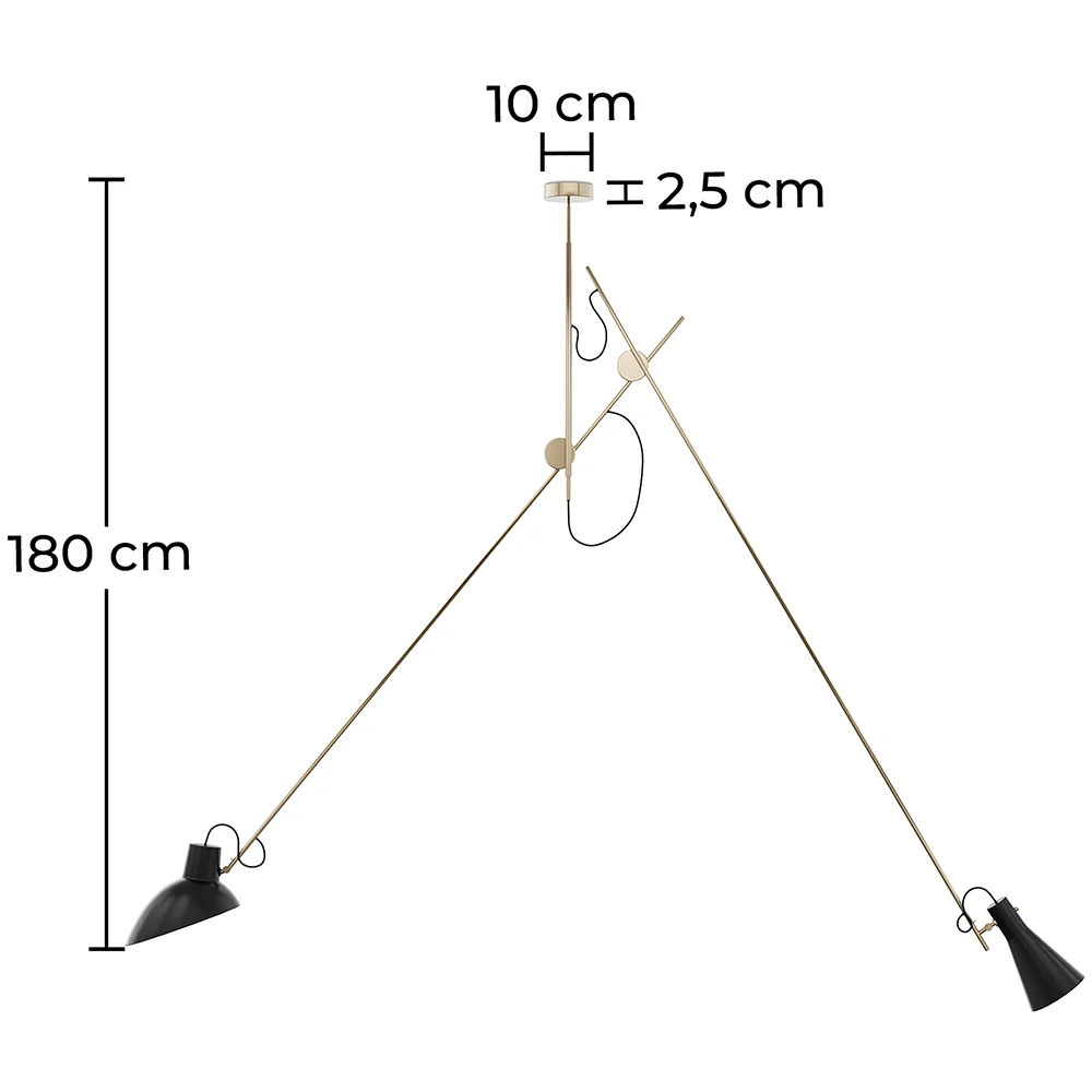 Lámpara de Techo Flexo - Lámpara Colgante - 2 brazos - Pats image 10