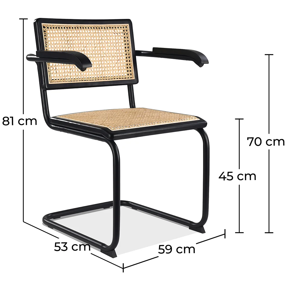 Silla de Comedor con Reposabrazos - Vintage - Madera y Ratán - Bastral image 10