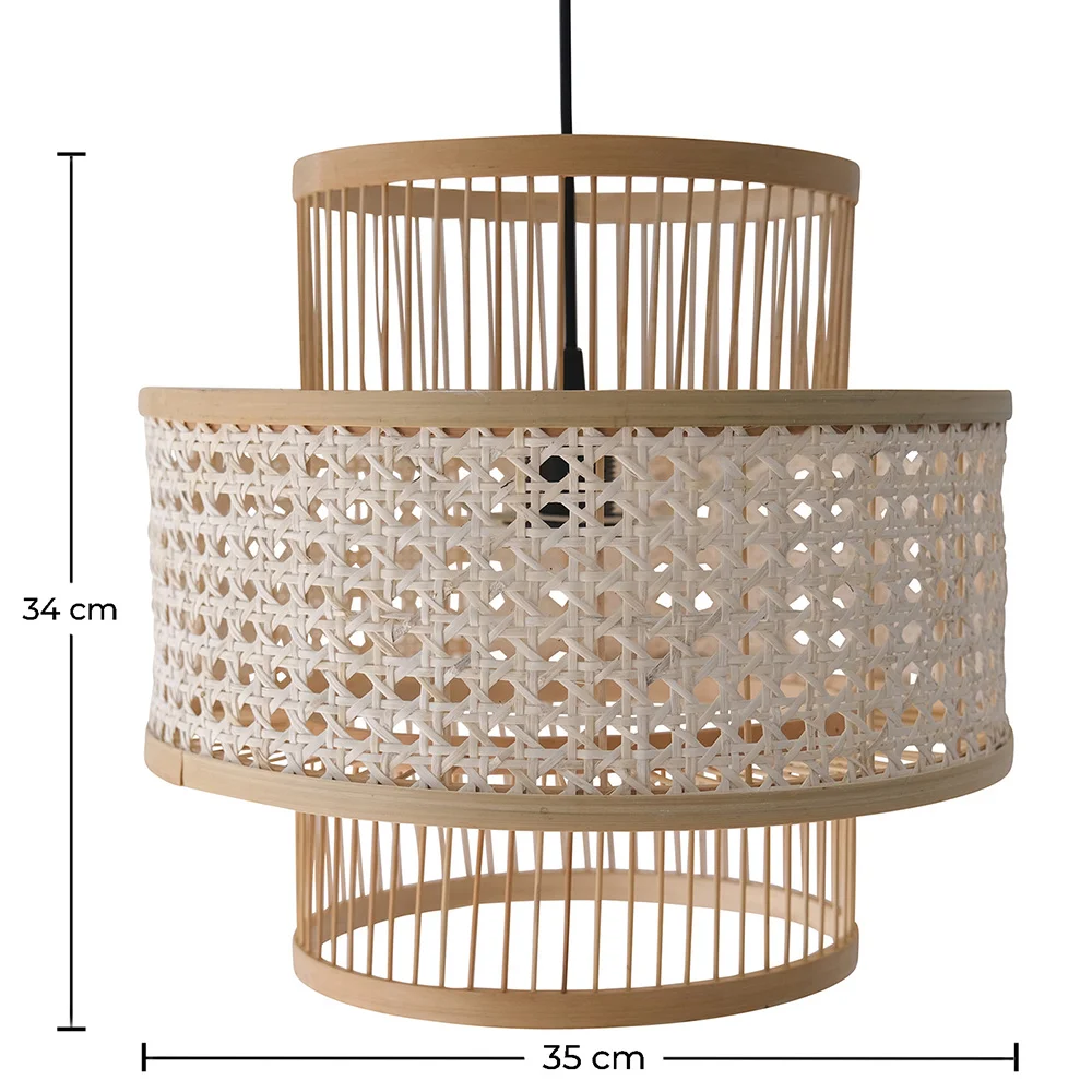 Lámpara de Techo de Ratán - Lámpara Colgante Diseño Boho Bali - Yei image 10