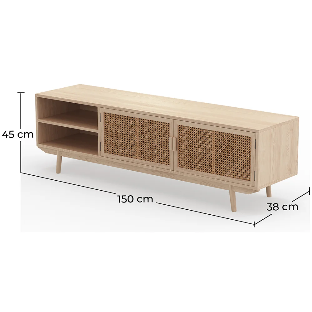 Mueble TV de Madera Natural - Diseño Boho Bali - Treys image 10
