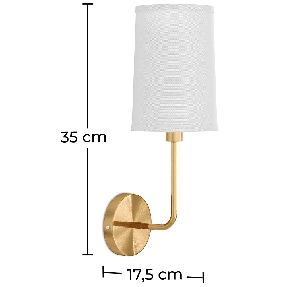 Lámpara Aplique de Pared - Dorado con Pantalla de Tela - Miu image 10