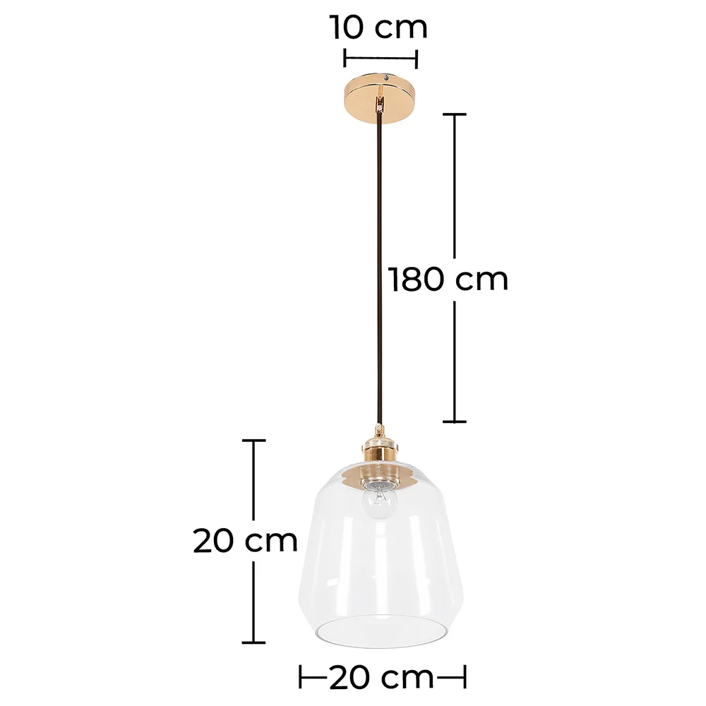 Lámpara de Techo - Lámpara Colgante - Cristal y Metal - Amaia image 10