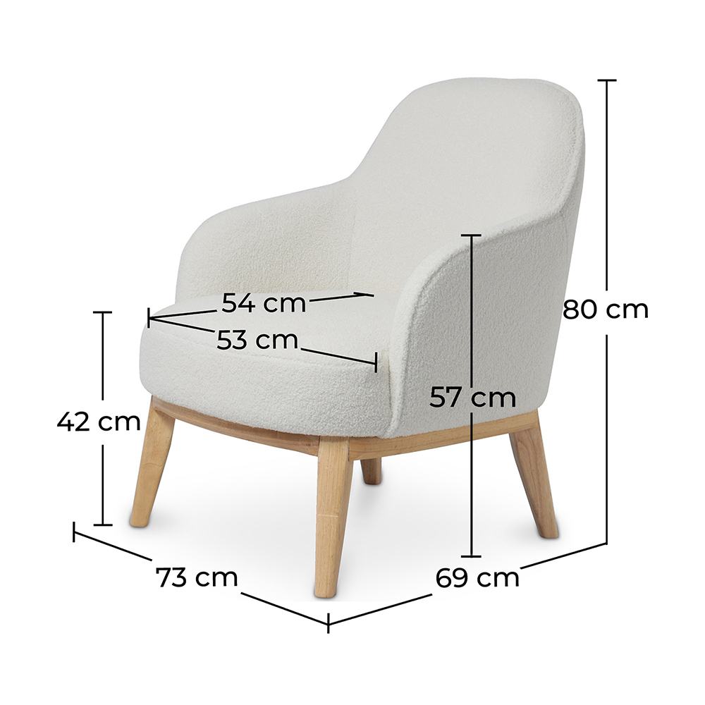 Silla de Comedor Tapizada - Bouclé Blanco - Letra image 10